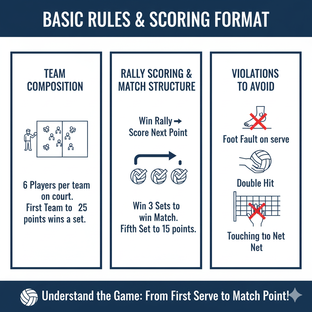 Basic Rules of Volleyball & Scoring Format
