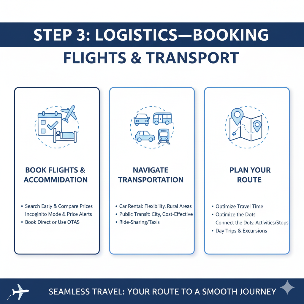 Logistics Booking Flights and Transport