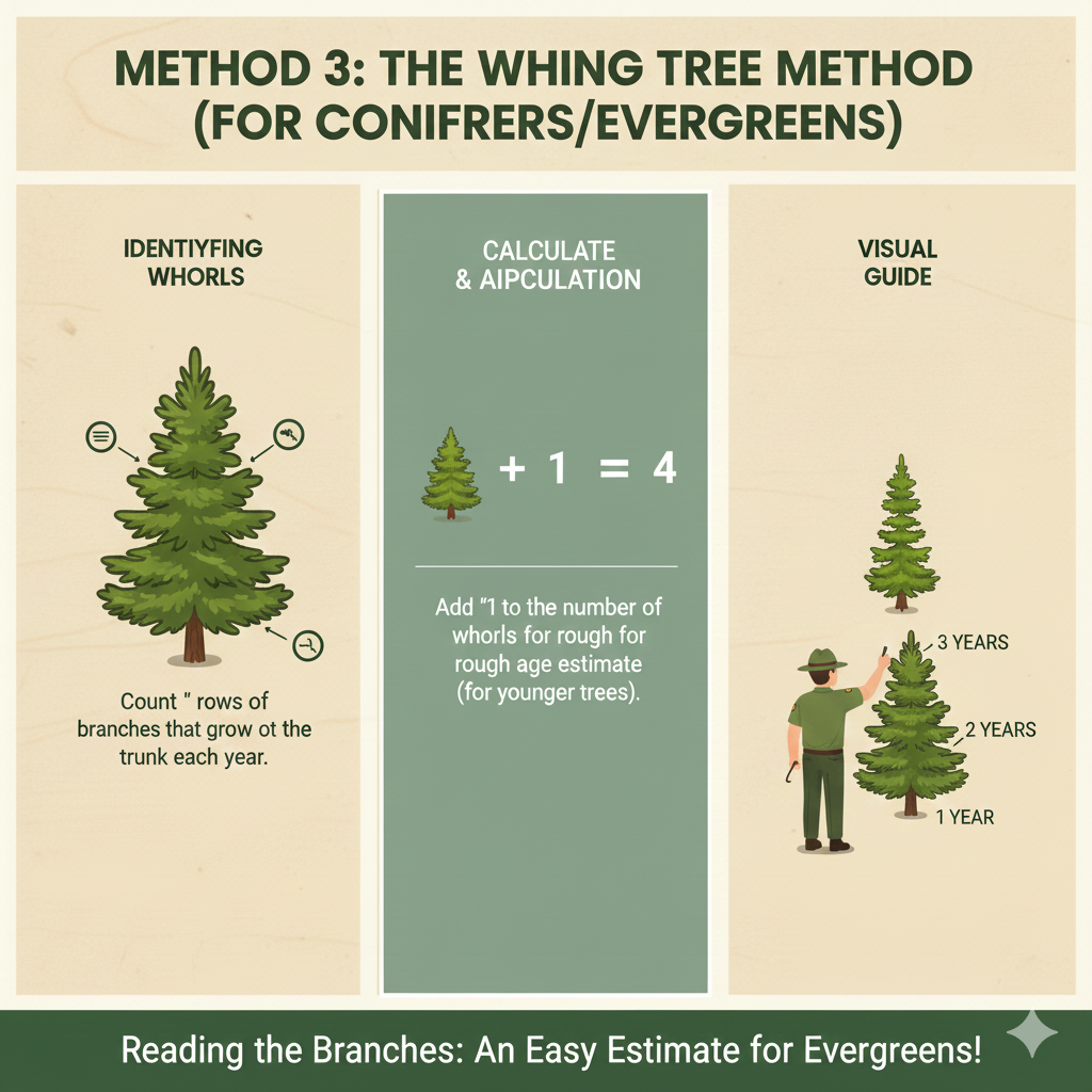 Method 3: The Whorl Method (For Conifers/Evergreens)